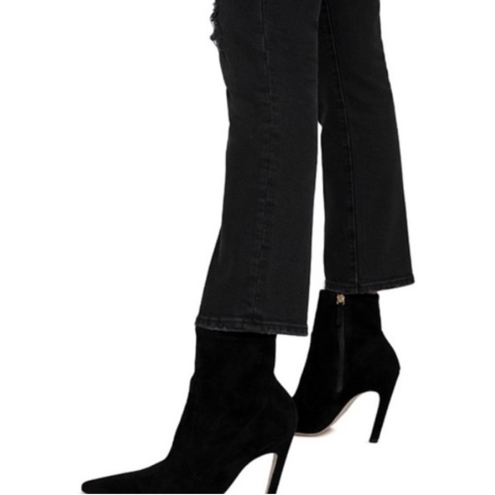 GOOD AMERICAN NWT GOOD CLASSIC RIPPED HIGH WAIST STRAIGHT LEG JEANS BLACK 206 24 - Picture 3 of 11
